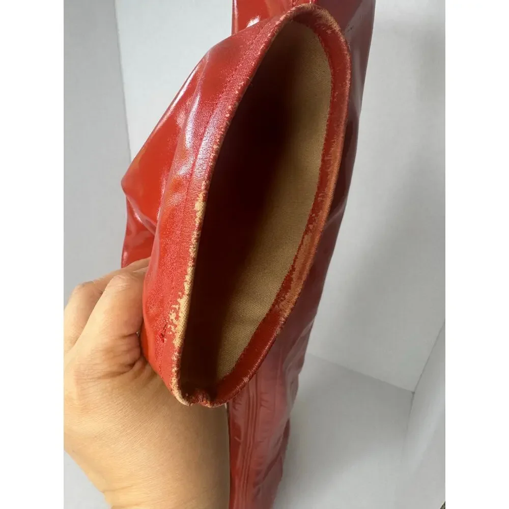 Valentino Garavani Atelier Red Patent Leather OTK Boots Over Knee Sz 36